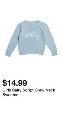 TJ Maxx Girls Salty Script Crew Neck Sweater offer