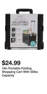 TJ Maxx 14in Portable Folding Shopping Cart With 55lbs Capacity offer