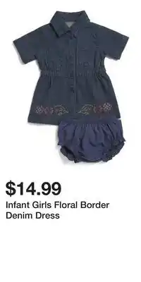 TJ Maxx Infant Girls Floral Border Denim Dress offer