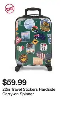 TJ Maxx 22in Travel Stickers Hardside Carry-on Spinner offer