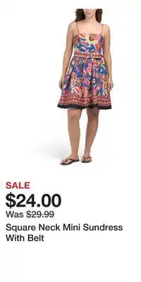 TJ Maxx Square Neck Mini Sundress With Belt offer