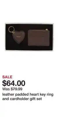 TJ Maxx leather padded heart key ring and cardholder gift set offer