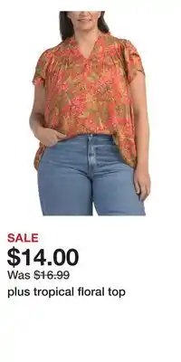 TJ Maxx plus tropical floral top offer