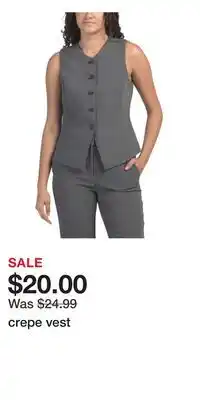 TJ Maxx crepe vest offer