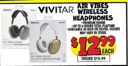 Ollie's VIVITAR VIBES WIRELESS HEADPHONES offer