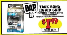 Ollie's DAP TANK BOND LIQUID GRIP offer
