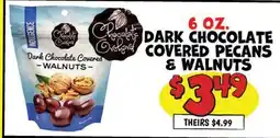 Ollie's 6 OZ. DARK CHOCOLATE COVERED PECANS & WALNUTS offer
