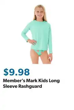 Sam's Club Member's Mark Kids Long Sleeve Rashguard offer