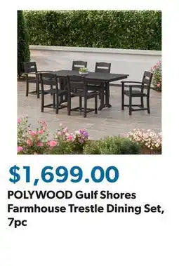 Sam's Club POLYWOOD Gulf Shores Farmhouse Trestle Dining Set, 7pc offer