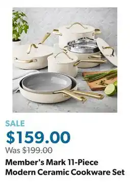 Sam's Club Member's Mark 11-Piece Modern Ceramic Cookware Set offer