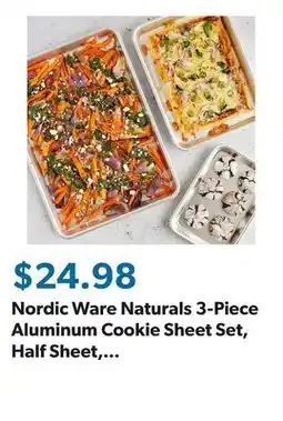 Sam's Club Nordic Ware Naturals 3-Piece Aluminum Cookie Sheet Set, Half Sheet, Quarter Sheet, Eighth Sheet offer