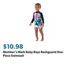 Sam's Club Member's Mark Baby Boys Rashguard One-Piece Swimsuit offer