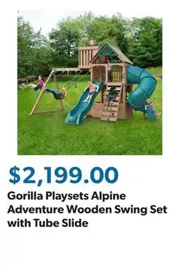Sam's Club Gorilla Playsets Alpine Adventure Wooden Swing Set with Tube Slide offer