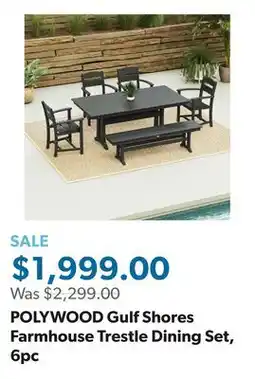 Sam's Club POLYWOOD Gulf Shores Farmhouse Trestle Dining Set, 6pc offer