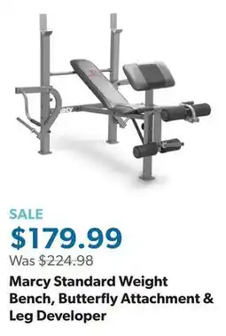 Sam's Club Marcy Standard Weight Bench, Butterfly Attachment & Leg Developer offer