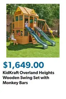 Sam's Club KidKraft Overland Heights Wooden Swing Set with Monkey Bars offer