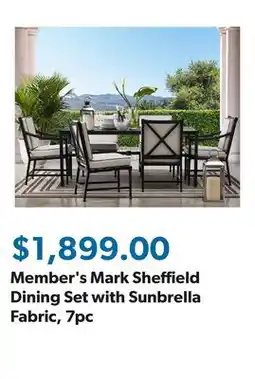 Sam's Club Member's Mark Sheffield Dining Set with Sunbrella Fabric, 7pc offer