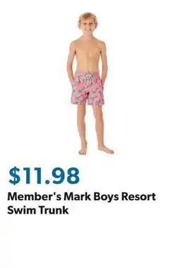 Sam's Club Member's Mark Boys Resort Swim Trunk offer