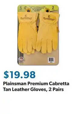 Sam's Club Plainsman Premium Cabretta Tan Leather Gloves, 2 Pairs offer