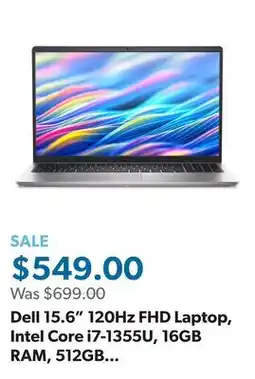 Sam's Club Dell 15.6 120Hz FHD Laptop, Intel Core i7-1355U, 16GB RAM, 512GB SSD, Windows 11 Home offer