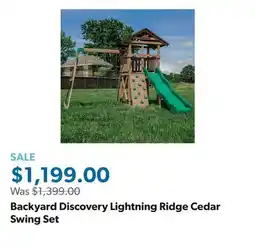 Sam's Club Backyard Discovery Lightning Ridge Cedar Swing Set offer