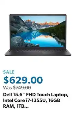 Sam's Club Dell 15.6 FHD Touch Laptop, Intel Core i7-1355U, 16GB RAM, 1TB SSD, Windows 11 Home offer
