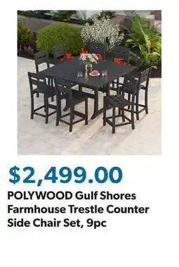 Sam's Club POLYWOOD Gulf Shores Farmhouse Trestle Counter Side Chair Set, 9pc offer