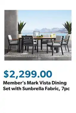 Sam's Club Member's Mark Vista Dining Set with Sunbrella Fabric, 7pc offer