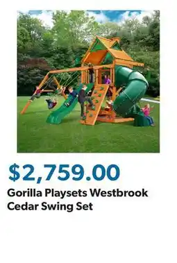 Sam's Club Gorilla Playsets Westbrook Cedar Swing Set offer