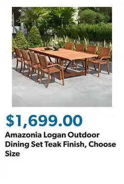 Sam's Club Amazonia Logan Outdoor Dining Set Teak Finish, Choose Size offer
