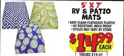 Ollie's 5' X 7' RV 8 PATIO MATS offer