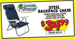 Ollie's STEEL BACKPACK CHAIRS offer