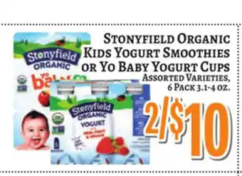 Trade Fair Supermarket Stonyfield Organic Kids Yogurt Smoothies Or Yo Baby Yogurt Cups offer