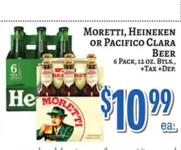 Trade Fair Supermarket Moretti, Heineken or Pacifico Clara Beer offer