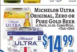 Trade Fair Supermarket Michelob Ultra Original, Zero Or Pure Gold Beer offer