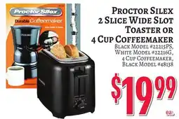 Trade Fair Supermarket Proctor Silex 2 Slice Wide Slot Toaster OR 4 Cup Coffeemaker offer