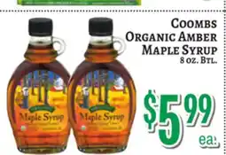 Trade Fair Supermarket COOMBS ORGANIC AMBER MAPLE SYRUP offer