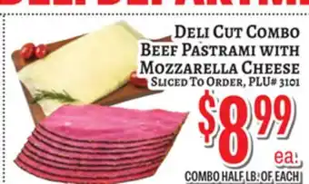 Trade Fair Supermarket Deli Cut Combo Beef Pastrami With Mozzarella Cheese offer
