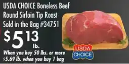 Smart & Final Usda choice boneless beef round sirloin tip roast offer