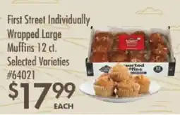 Smart & Final First street individually wrapped large muffins offer