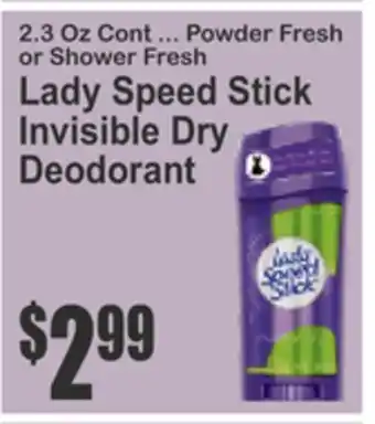 SuperFresh Lady Speed Stick Invisible Dry Deodorant offer
