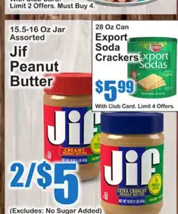 SuperFresh Jif Peanut Butter Export Soda Crackers offer