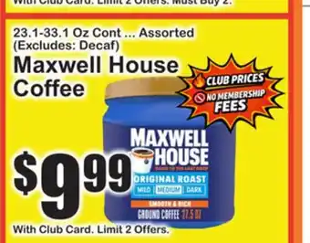 SuperFresh Maxwell House Coffee offer