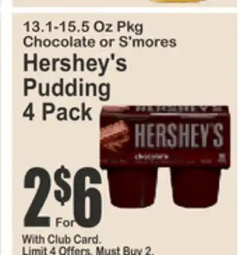 SuperFresh Hershey's Pudding offer