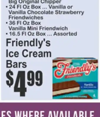 SuperFresh Friendly's Ice Cream Bars offer