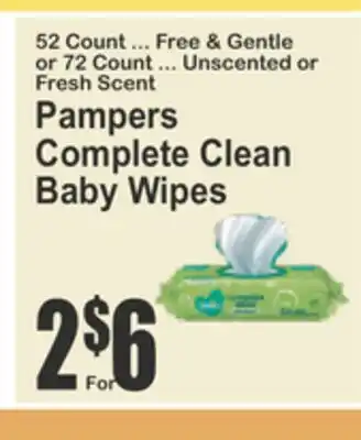 SuperFresh Pampers Complete Clean Baby Wipes offer