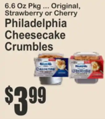 SuperFresh Original, Strawberry or Cherry Philadelphia Cheesecake Crumbles offer