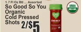 SuperFresh So Good So You Organic Cold Pressed Shots offer