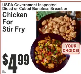 SuperFresh USDA Government Inspected Diced or Cubed Boneless Breast or Chicken For Stir Fry offer