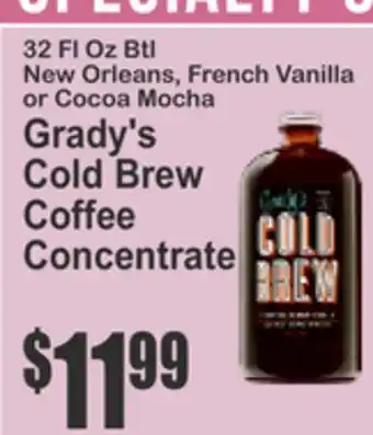 SuperFresh Grady's Cold Brew Coffee Concentrate offer